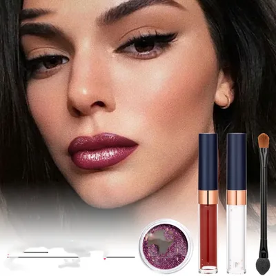 Glitter Lip Gloss Suit Cold Color Pallete Style5 - Shop at LoveMi