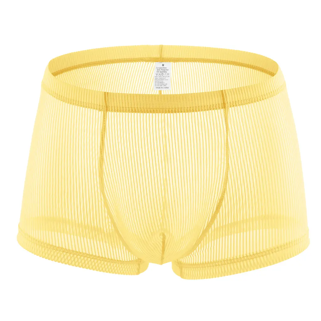 Transparent Pinstripe Men's Boxers Breathable - Yellow