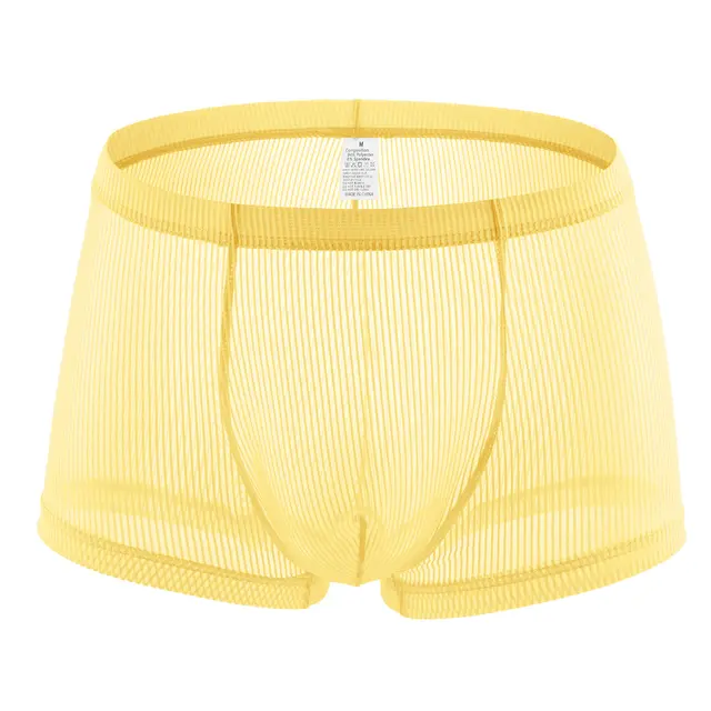 Transparent Pinstripe Men's Boxers Breathable Yellow - Shop at LoveMi