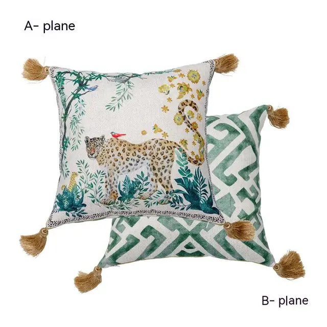 Chenille Thickened Jungle Throw Pillow Cushion Cover Jungle Leopard Pillow Pendant - Shop at LoveMi