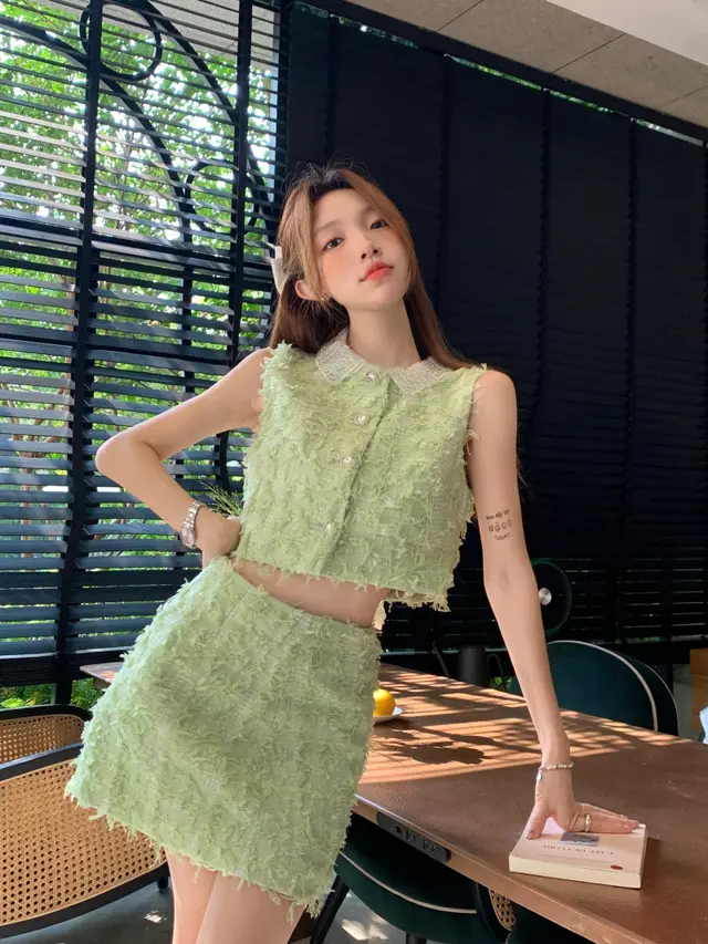 Green Elegant Outfit Women's Top Hip Skirt Coat Skirt - Shop at LoveMi
