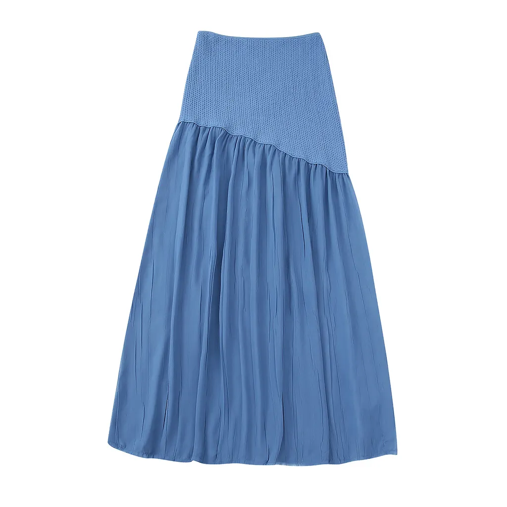 Textured Knitted Short Top Stitching Skirt - Skirt