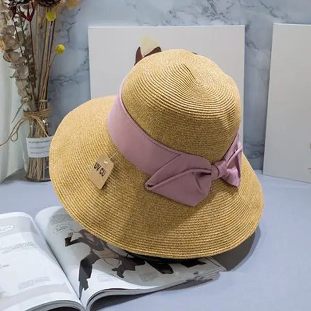 Foldable Summer Beach Sun Hat Pink - Shop at LoveMi