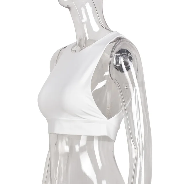 Women's Solid Color Sleeveless Vest High Elastic Top White - Shop at LoveMi