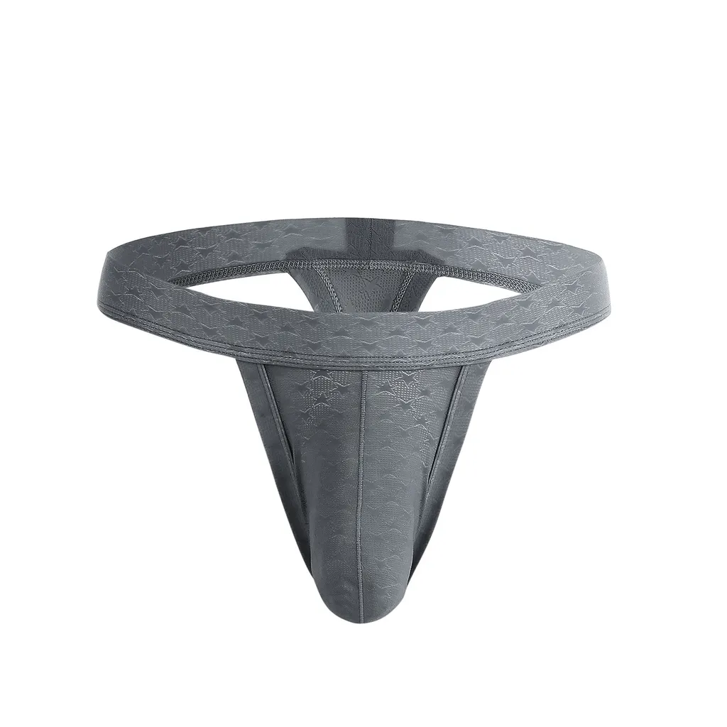 Men's Breathable Bag For Comfortable And Sexy Thong Underwear - Grey