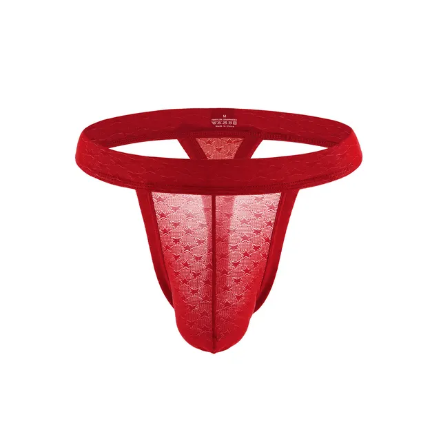 Men's Breathable Bag For Comfortable And Sexy Thong Underwear Red - Shop at LoveMi
