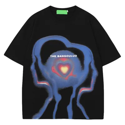 3D Dizzy Alien Print Pattern Short Sleeve T shirt Black - Shop at LoveMi