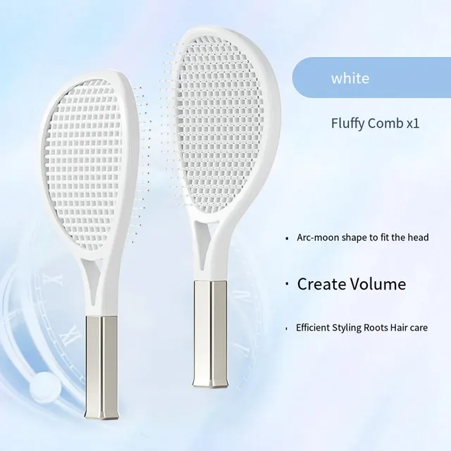 Hair Comb Tennis Racket Fluffy Combs High Skull Top Hair Artifact Airbag Cushion Massage Comb Barber Tools Hair Detangler Hairbrush For Thick Hair Self Cleaning Curly Hair Brush For Curly Hair White - Shop at LoveMi
