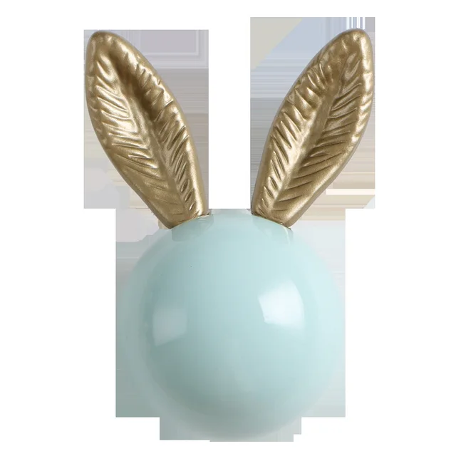 Cute Rabbit Handle Children's Room Closet Door Cupboard Drawer Modern Minimalist Ceramic Handle Tiffany Green - Shop at LoveMi