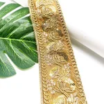 Gold Thread Stranded Rope Embroidery Ribbon - Yellow 5Cm