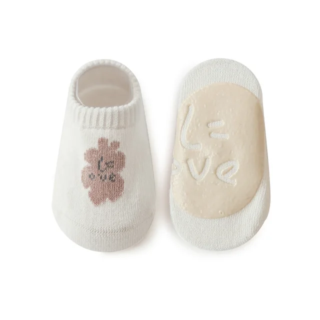 Spring And Summer Combed Cotton Non slip Indoor Cool Children Toddler Socks Beige - Shop at LoveMi