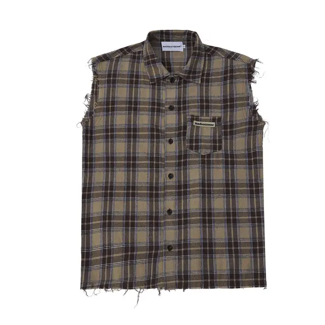 Street Retro Plaid Lapel Casual Shirt Khaki - Shop at LoveMi