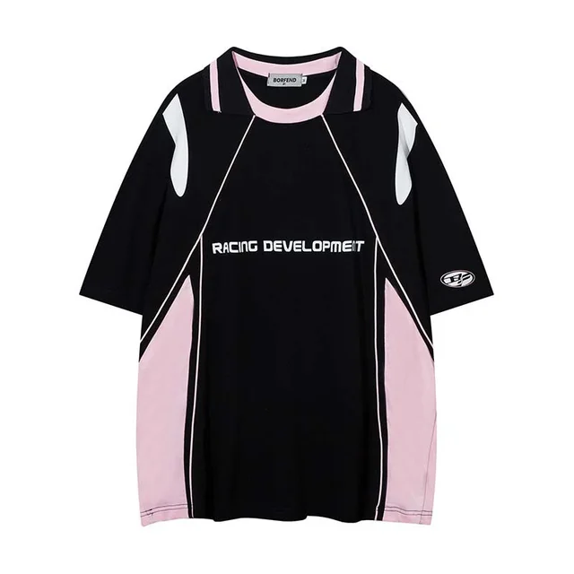 Raglan Sleeve Reverse Collar Sports Stitching Half Sleeve Shirt Men's Black - Shop at LoveMi