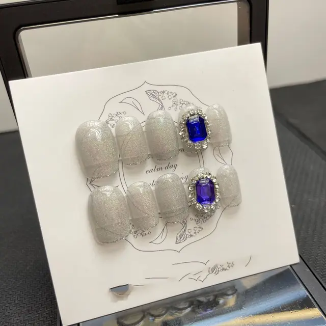 Handmade Wear Nail Cat Eye Series Wear Removable Patch 32 Short Square A - Shop at LoveMi