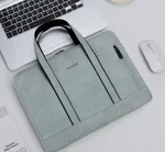 Waterproof PU Leather Briefcase Laptop Bag For Women Business Handbag 13.3 14 15.6 Inch For Macbook Pro 13 15 Case Notebook Bag - Blue