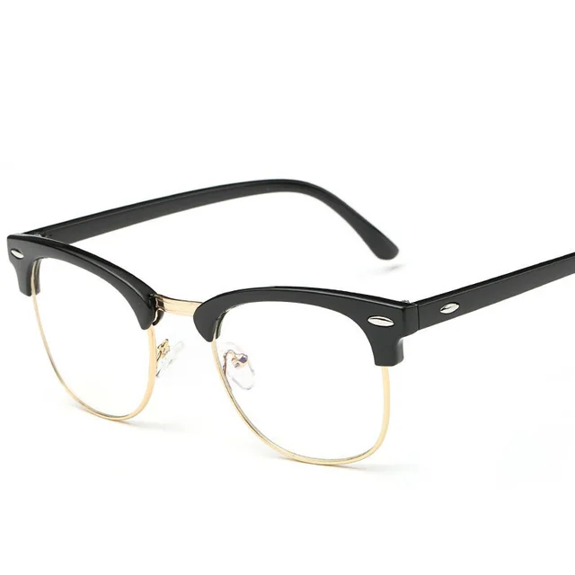 Anti radiation Computer Metal Chain Trendy Glasses Black Gold - Shop at LoveMi