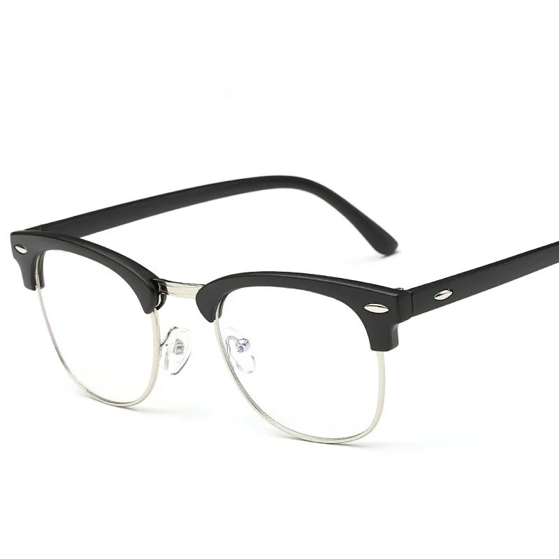 Anti-radiation Computer Metal Chain Trendy Glasses - Black