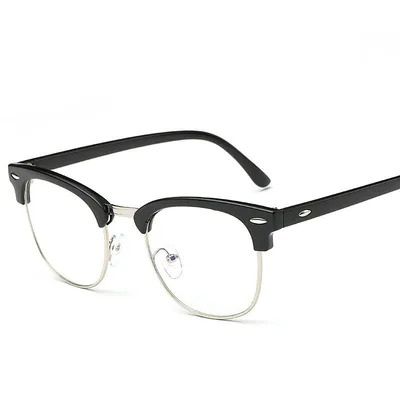 Anti radiation Computer Metal Chain Trendy Glasses Sand Black - Shop at LoveMi