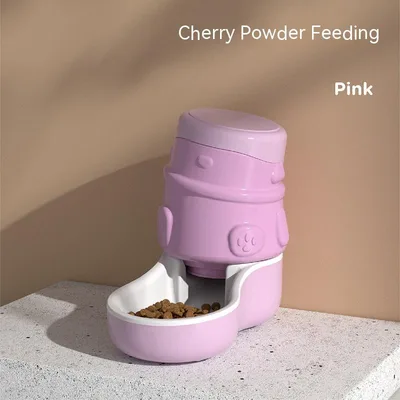 Pet Cat Dog Feeder Automatic Anti tumble Cherry Blossom Powder Feeder - Shop at LoveMi