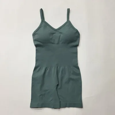 Women's Fashion Sports High Waist Seamless Knitted Sleeveless Jumpsuit Mineral Green - Shop at LoveMi