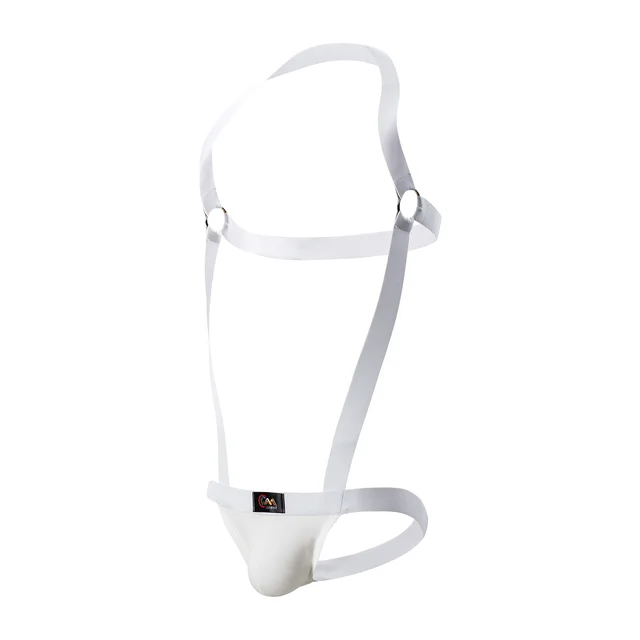Men's Stage Performance Integrated Strap Sexy Briefs White - Shop at LoveMi