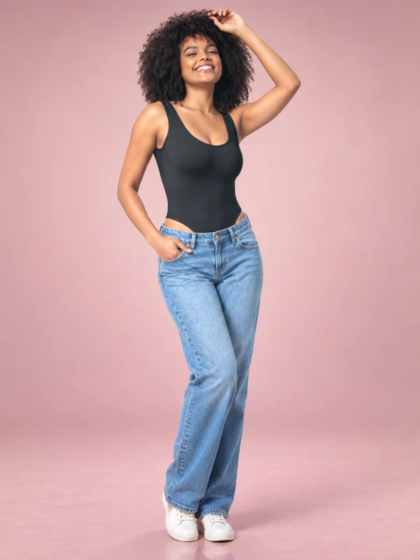 Large Seamless One Piece Bodysuit For Women 36782Black - Shop at LoveMi
