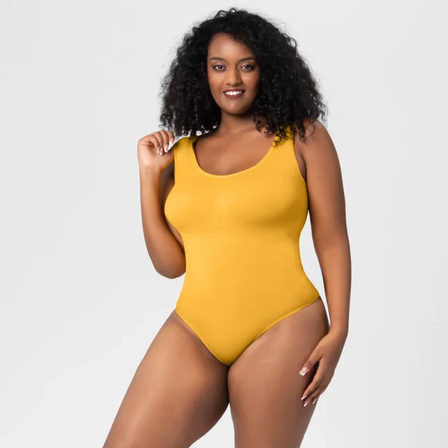 Large Seamless One Piece Bodysuit For Women 36782Yellow - Shop at LoveMi