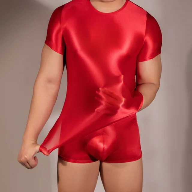 Men's Tight Super Elastic Vest Short Sleeve Red Top - Shop at LoveMi