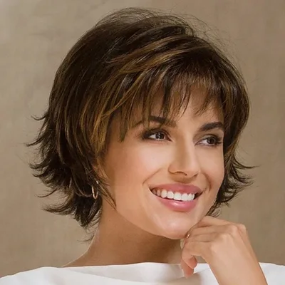 Women's Fashion Realistic High temperature Fiber Micro volume Short Hair Wig Wig396 Black Brown And Golden - Shop at LoveMi