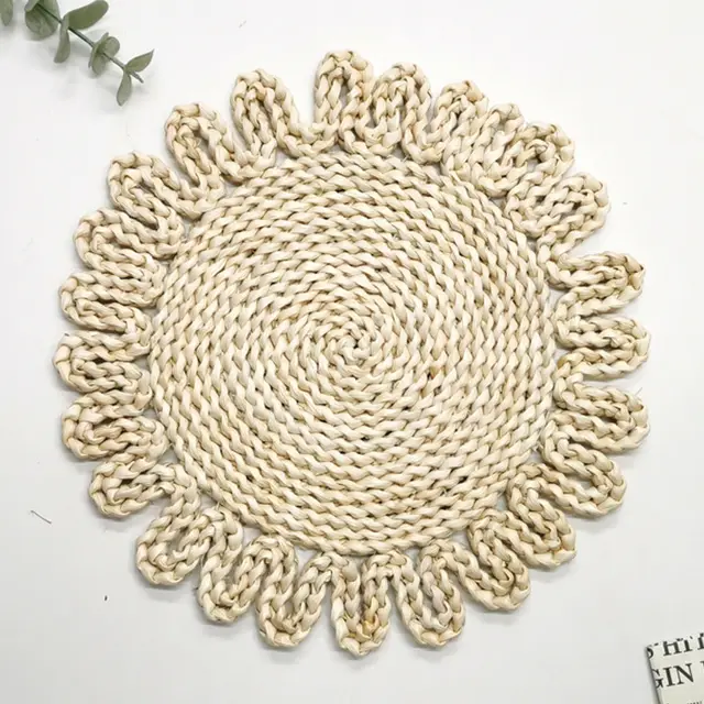 Hand woven Floral Cushion Dining Table Insulation E Style - Shop at LoveMi