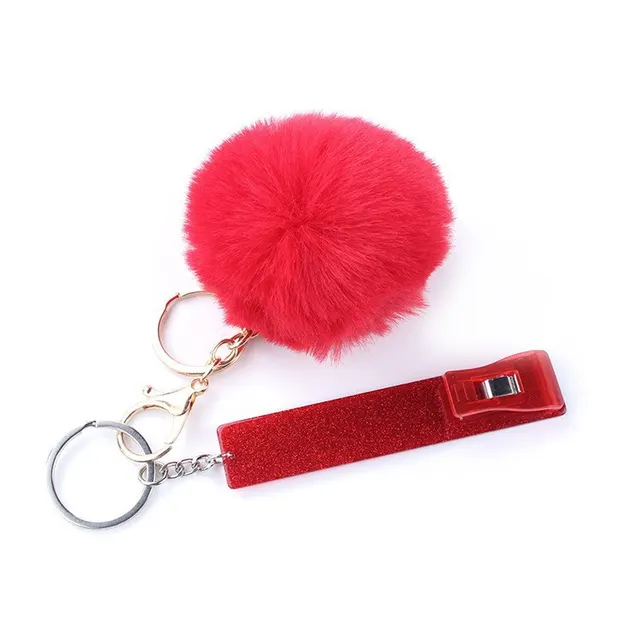 Touch free Card Clamp DIY Keychain Fur Ball B18 - Shop at LoveMi