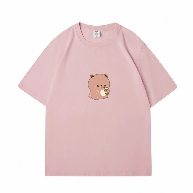 Boba Lovin Boberu Loose Cotton T shirt Pink - Shop at LoveMi