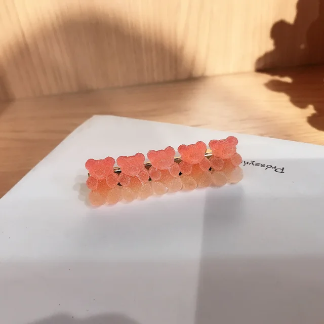 Cartoon Cute Girl Side Clip Sweet Bang Hairpin Hair Accessories For Women Orange Gradient - Shop at LoveMi