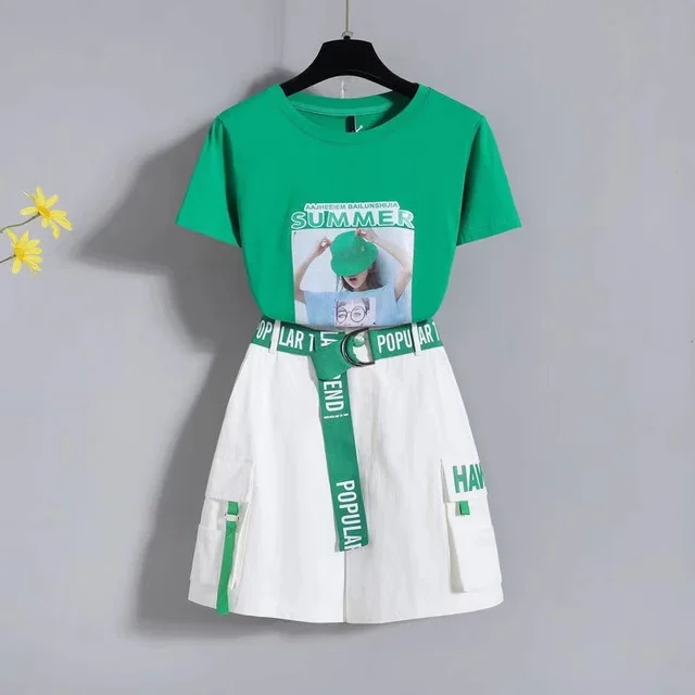 Women's New Graceful And Fashionable Shorts Two piece Casual Green - Shop at LoveMi
