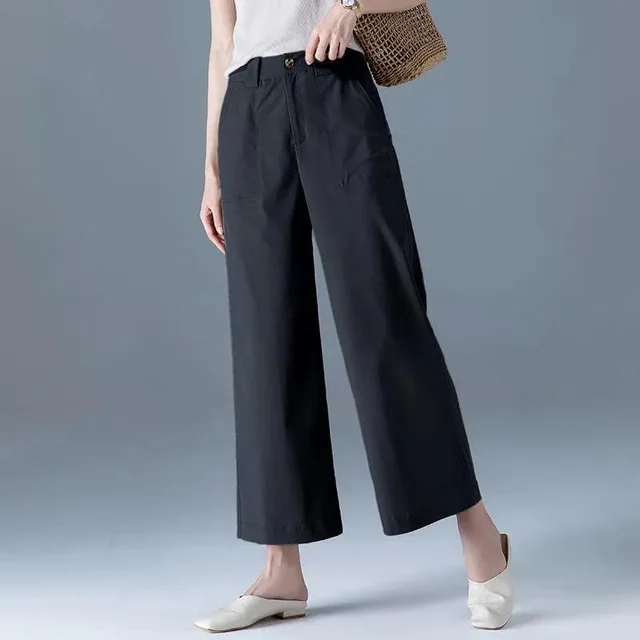 Women's High Waist Thin And Breathable Loose Casual Wide Leg Pants Black - Shop at LoveMi