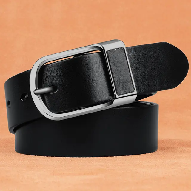Men's Business Casual Retro Pin Buckle Belt Ds901Tpu Gun Buckle Black - Shop at LoveMi