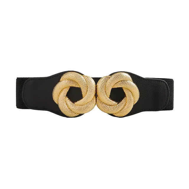 Women's Belt Elastic Elastic Fashion With Shirt Skirt Suit Jacket Flower Shaped Belt Black - Shop at LoveMi