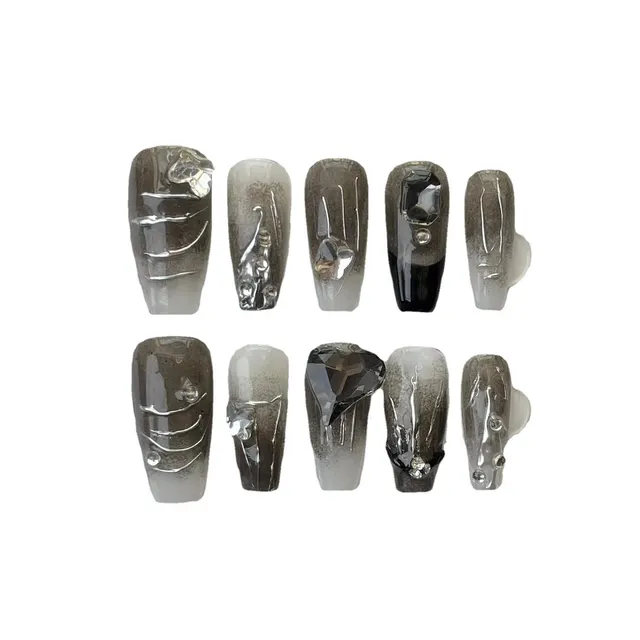 Dark Finished Nail Beauty Ink Smudges Advanced Handmade Hot Girl Removable Waterproof Patch Extra Small Xs - Shop at LoveMi