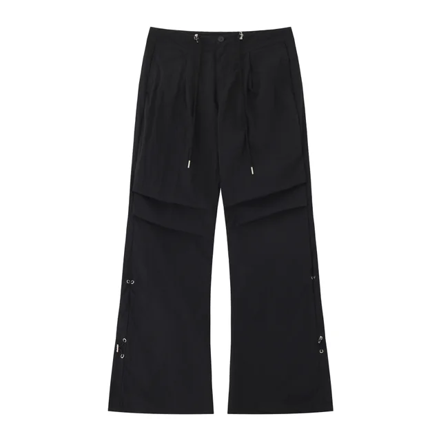 Bell bottom Women's Pleated Workwear Casual Pants Black - Shop at LoveMi