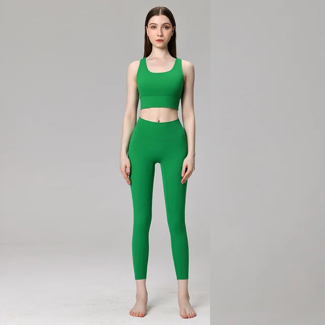 Sports Underwear Shockproof Top Women's Suit Onion Green Set 06 - Shop at LoveMi