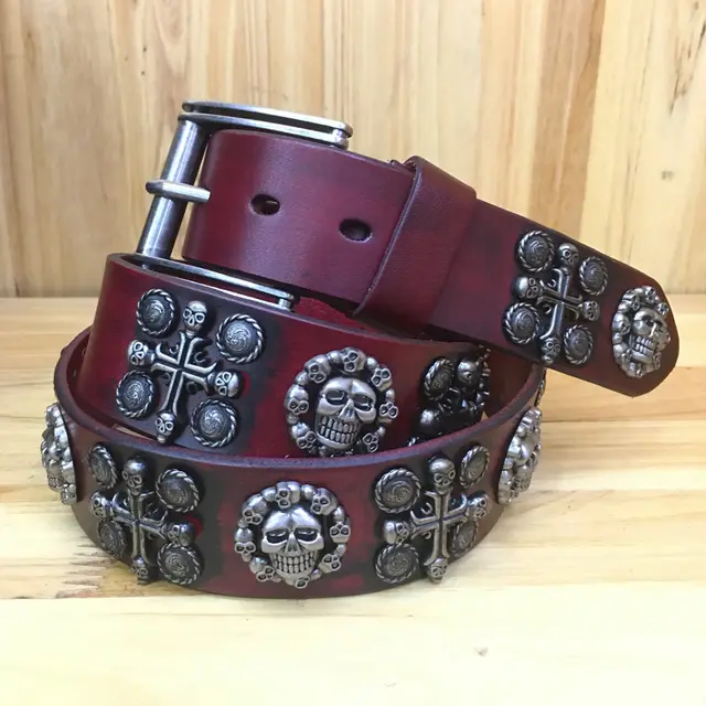 Punk Skull Accessories Tooling Belt Retro Red - Shop at LoveMi