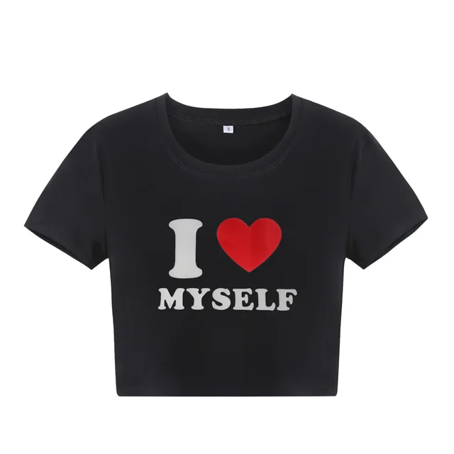 Letter Print Short sleeve T shirt For Women Black - Shop at LoveMi