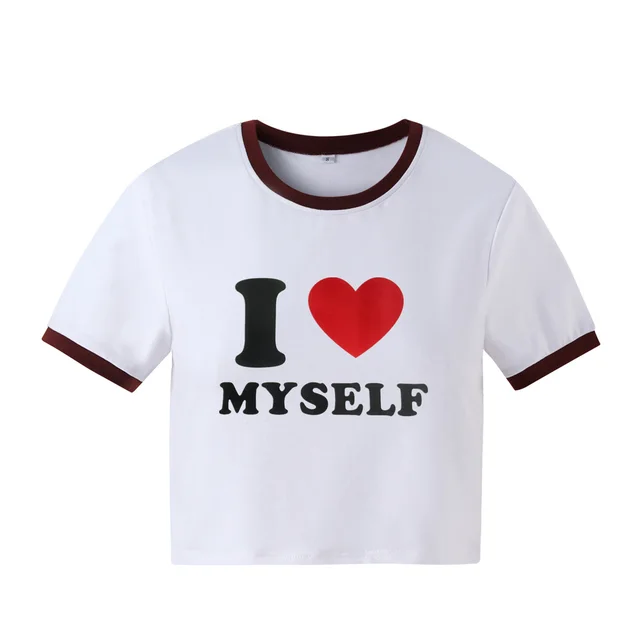 Letter Print Short sleeve T shirt For Women Brick Red - Shop at LoveMi