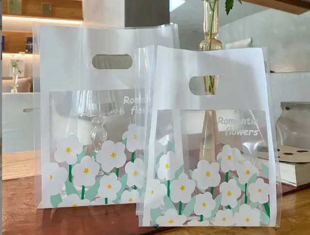 Transparent Thickened Plastic Bag Handbag Medium Pack Of 50 - Shop at LoveMi