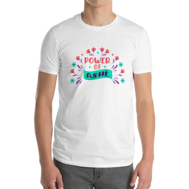 European And American Power Of Ashe Unisex Organic Cotton T shirt White - Shop at LoveMi