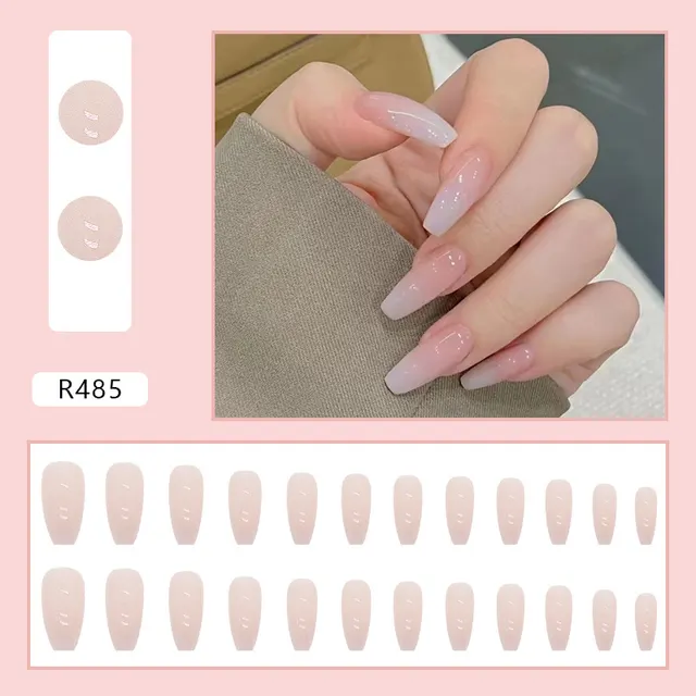 Finished Ballet Pink Simple Gradient Color Nail Stickers Pink Transparent Simple - Shop at LoveMi