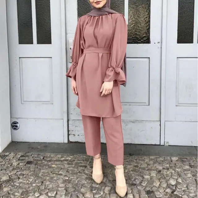 Women's Summer Solid Color Casual Top And Blouse And Pants Pink - Shop at LoveMi