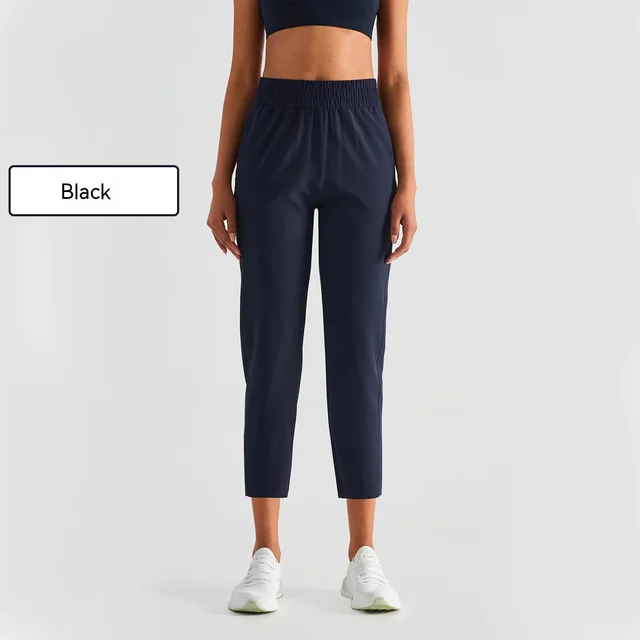 Women's Ankle Banded Pants Loose Fitness Casual Pants Black - Shop at LoveMi
