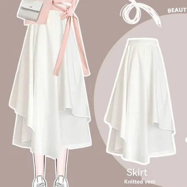 Korean Style Loose Short Sleeve T shirt Skirt Suit Single Skirt - Shop at LoveMi