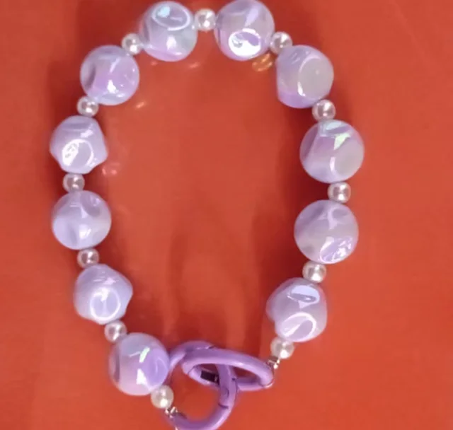 Bow Luminous Colorful Acrylic Beads Mobile Phone Charm Keychain Style8 - Shop at LoveMi